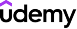 Udemy logo displayed on a black background, representing online courses available anytime, anywhere.