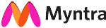 The Myntra logo depicts the colors of pink and orange, which are symbolic of an online fashion and lifestyle shopping site in India.