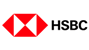 HSBC bank logo in terms of services available, such as credit cards and NRI services, including savings in India.
