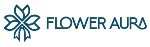 FlowerAura logo, which signifies a florist that delivers flowers, cakes, and gifts throughout India.