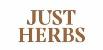 Logo of Just Herbs on a white background, representing the brand's commitment to herbal products and wellness.