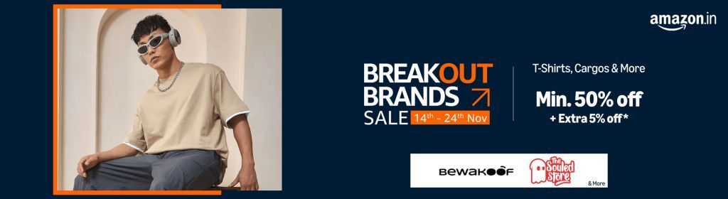 Amazon sale featuring a selection of breakout brands with discounted prices on various products.