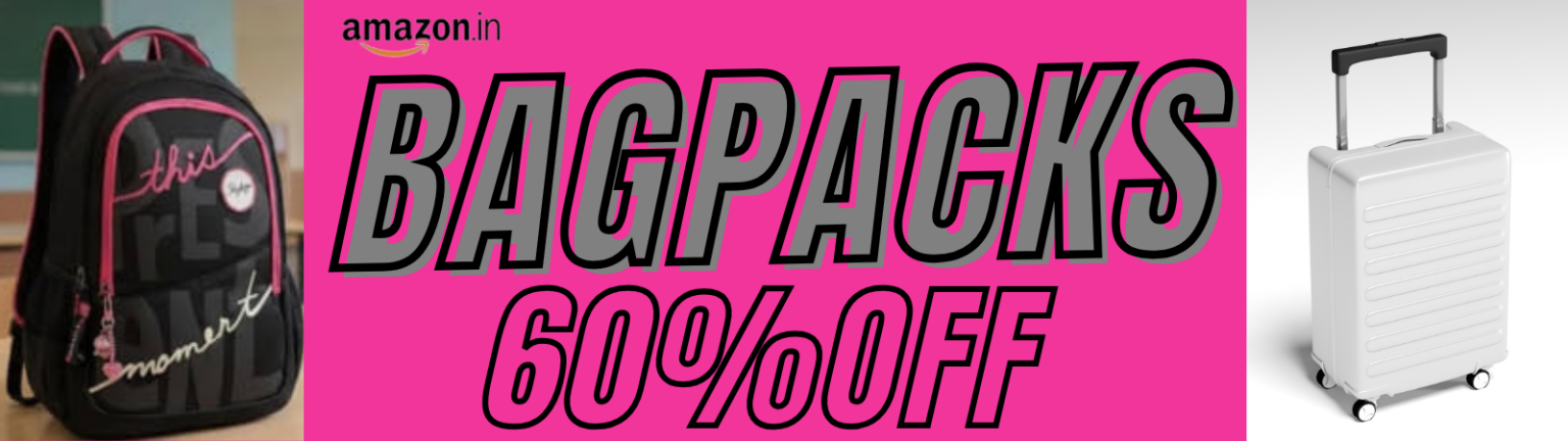 A selection of bags and luggage available on sale at Amazon, featuring diverse designs for all travel needs.