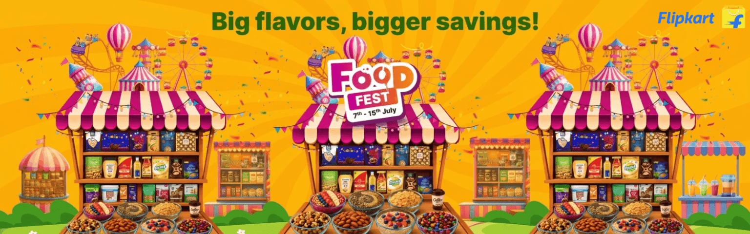 Announcement for Flipkart Food Fest coming to Chicago, featuring diverse food options and culinary experiences.